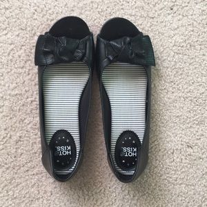 Black Open toe Flats